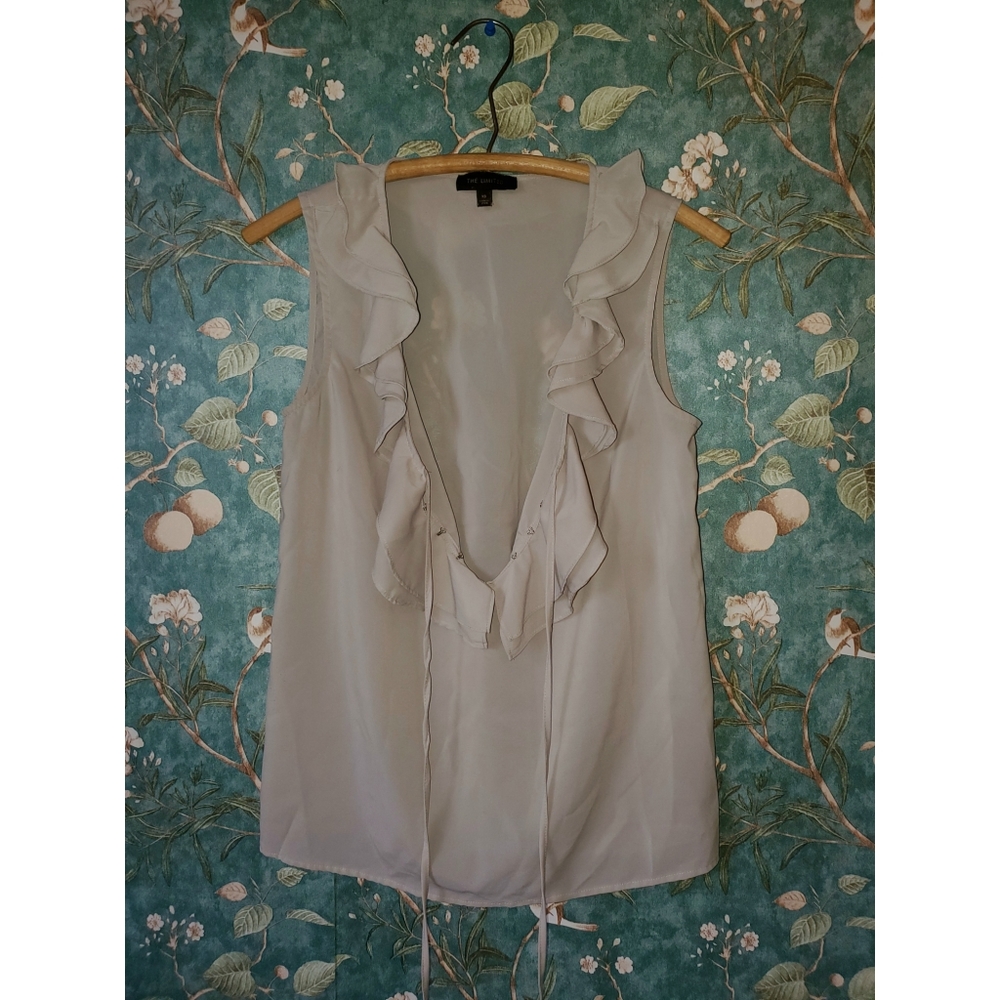 The Limited: Woman's Ruffle Trim Sleeveless Blouse